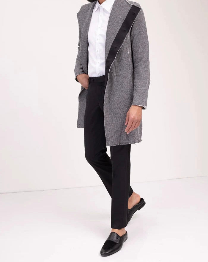 Take No Prisoners Asymmetrical Cardigan Grey