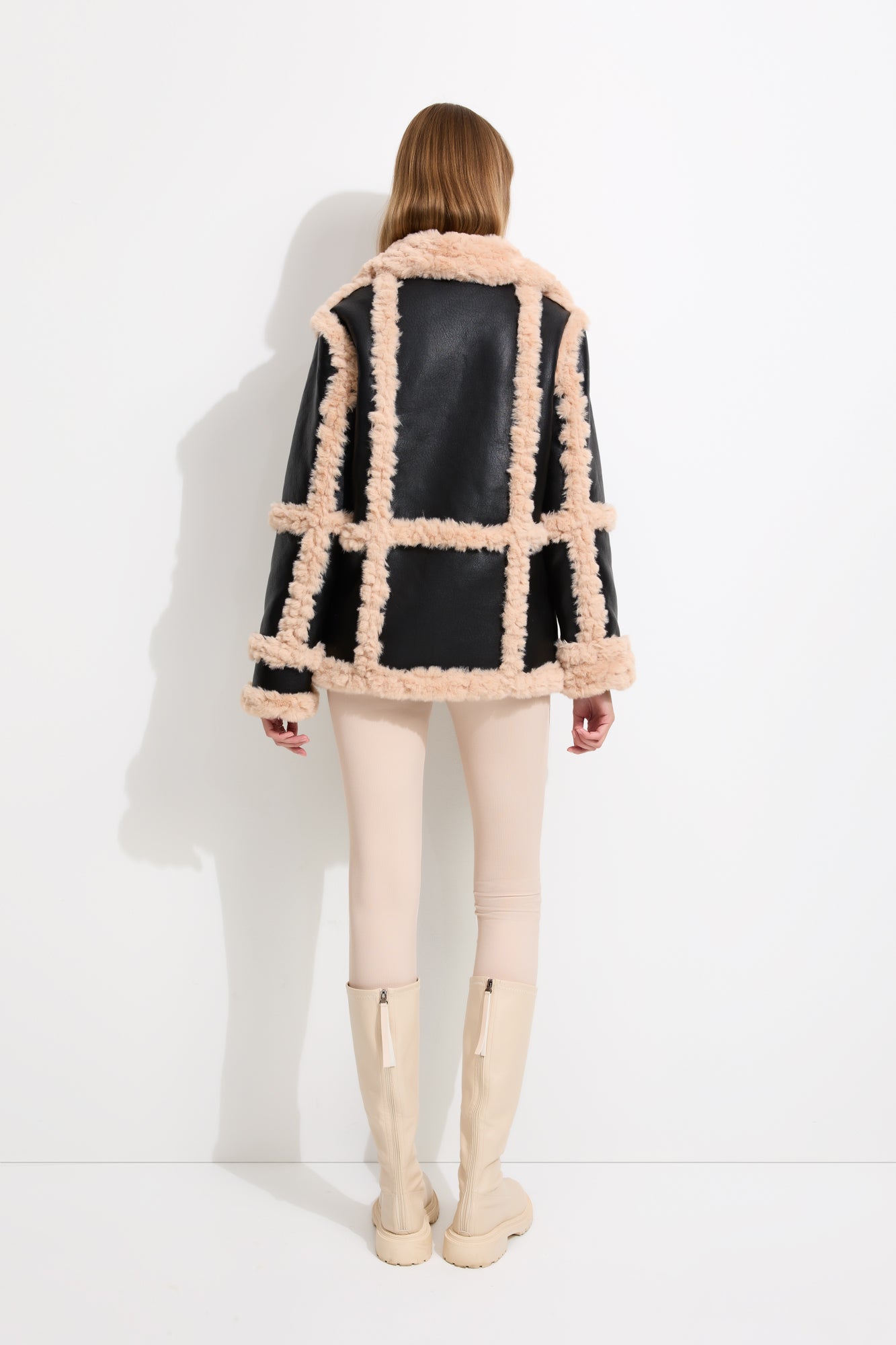 Unreal Fur Gate Keeper Oversized Faux Leather Shearling Jacket