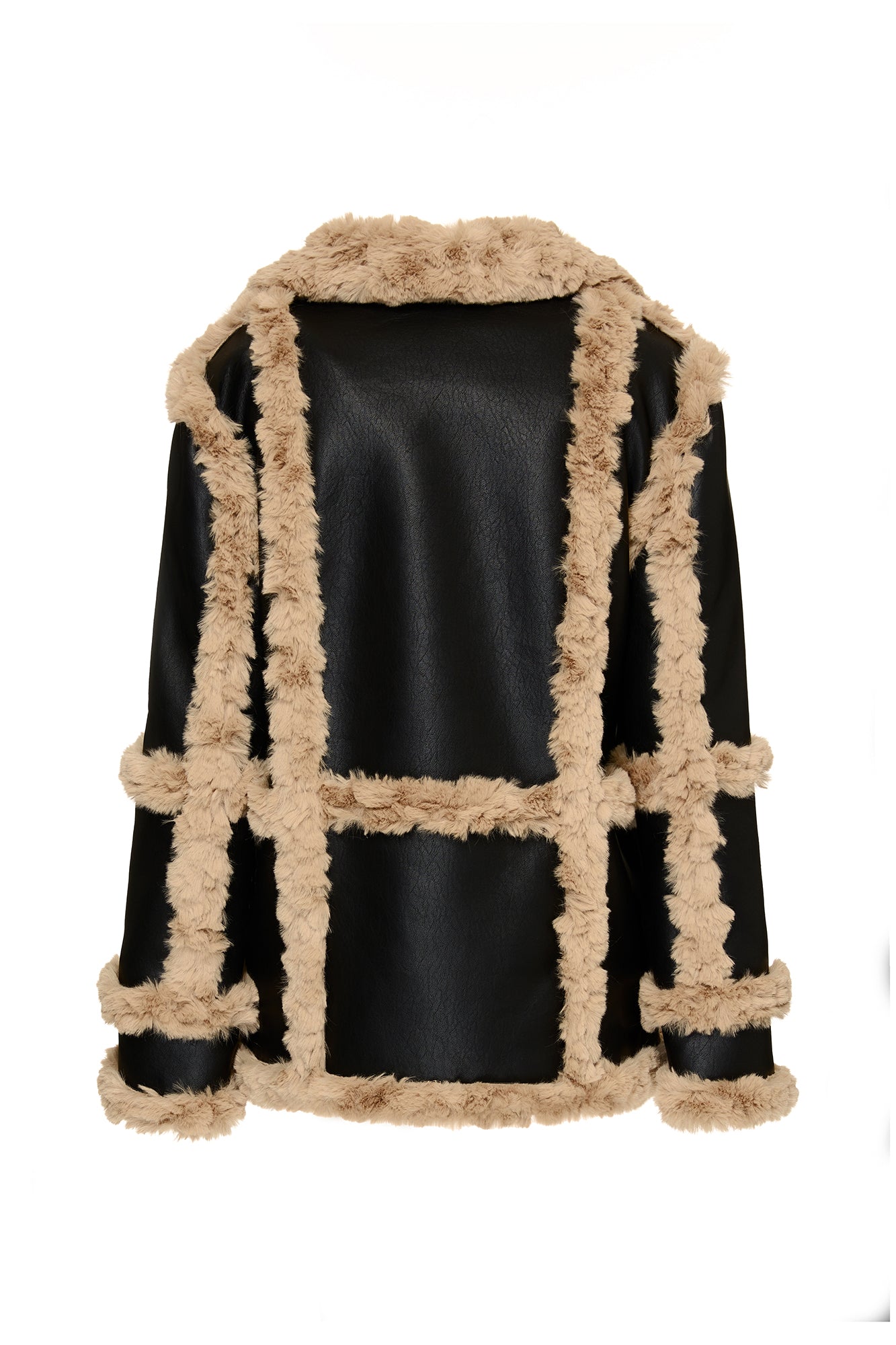 Unreal Fur Gate Keeper Oversized Faux Leather Shearling Jacket