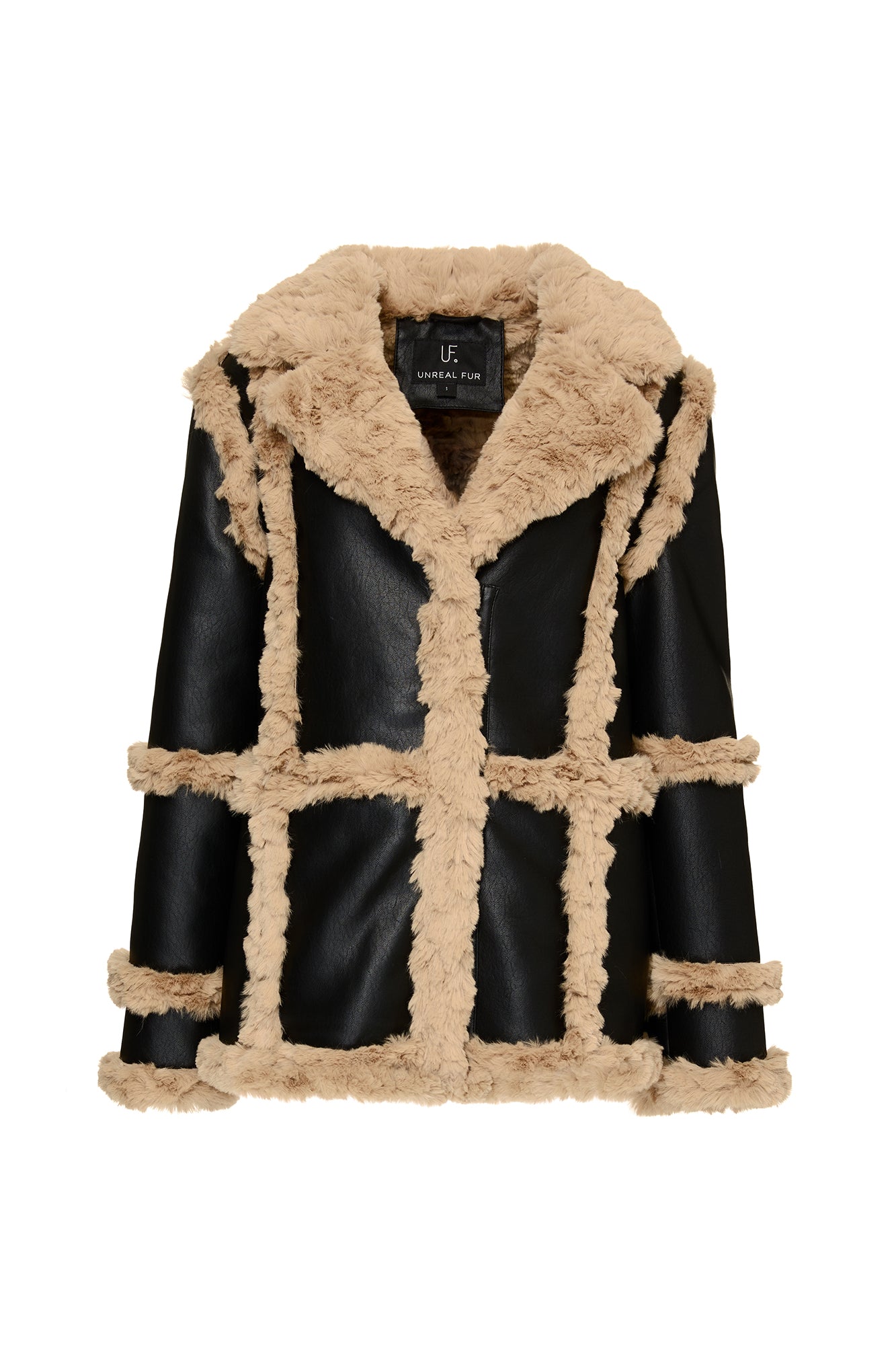 Unreal Fur Gate Keeper Oversized Faux Leather Shearling Jacket