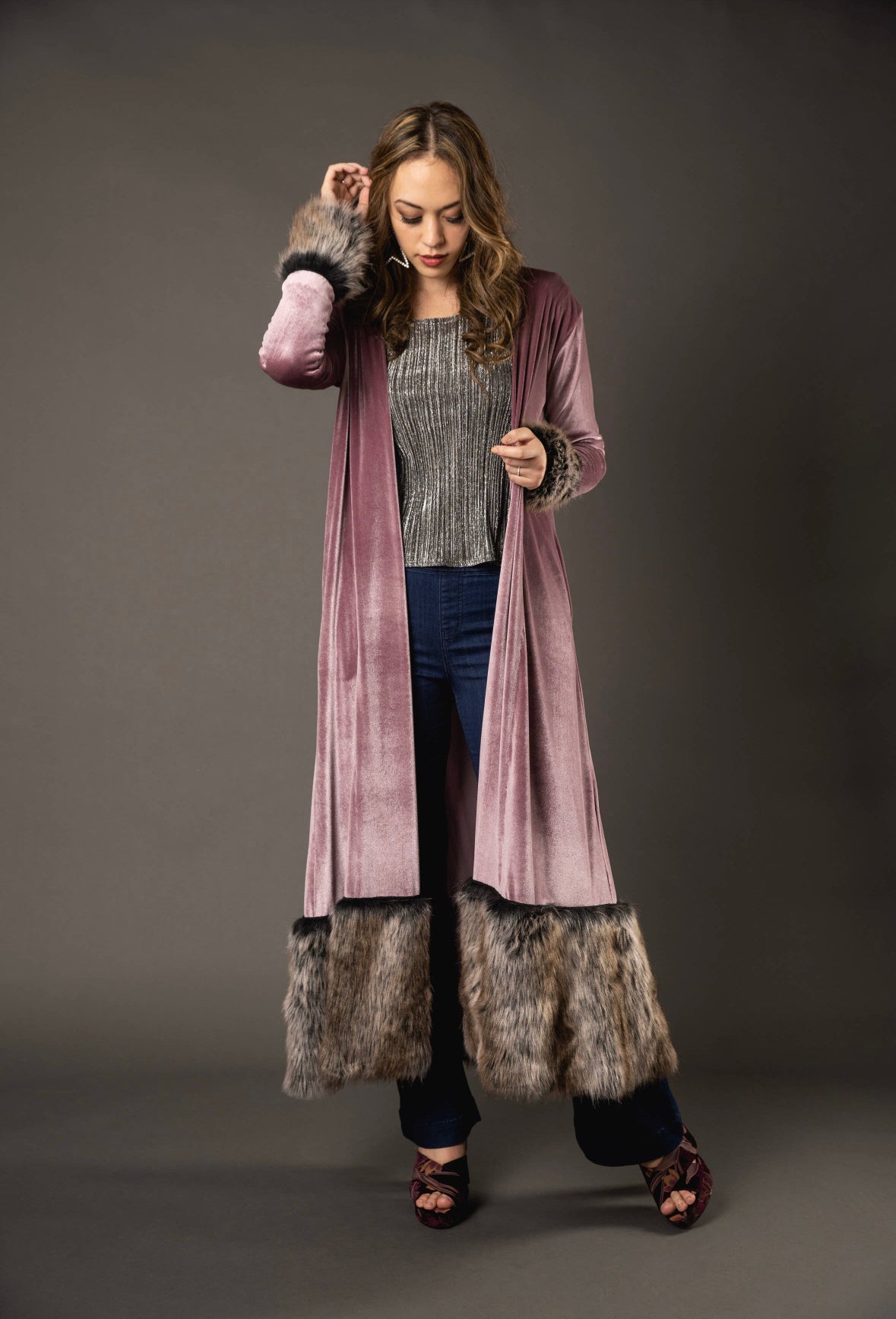 The Queens Faux Fur Kimono