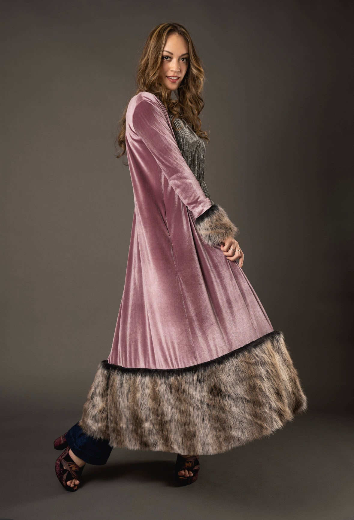 The Queens Faux Fur Kimono