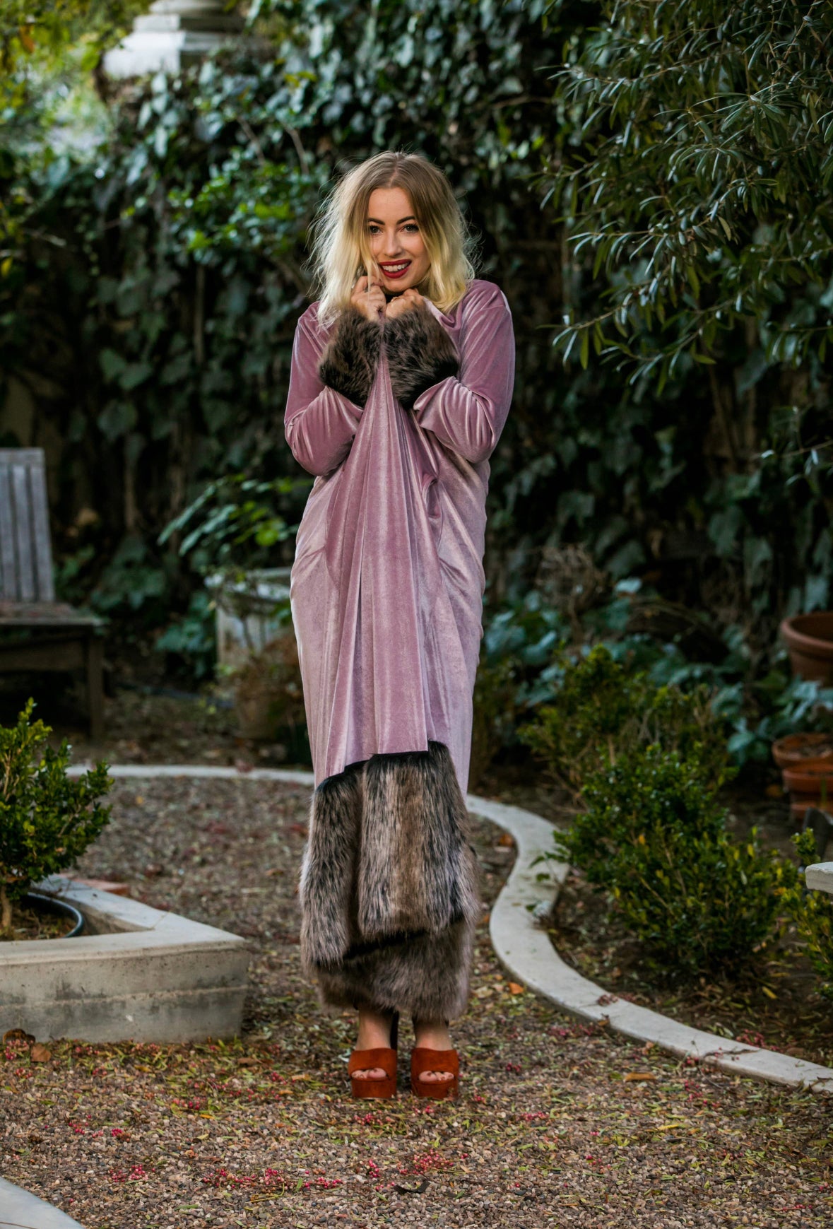 The Queens Faux Fur Kimono