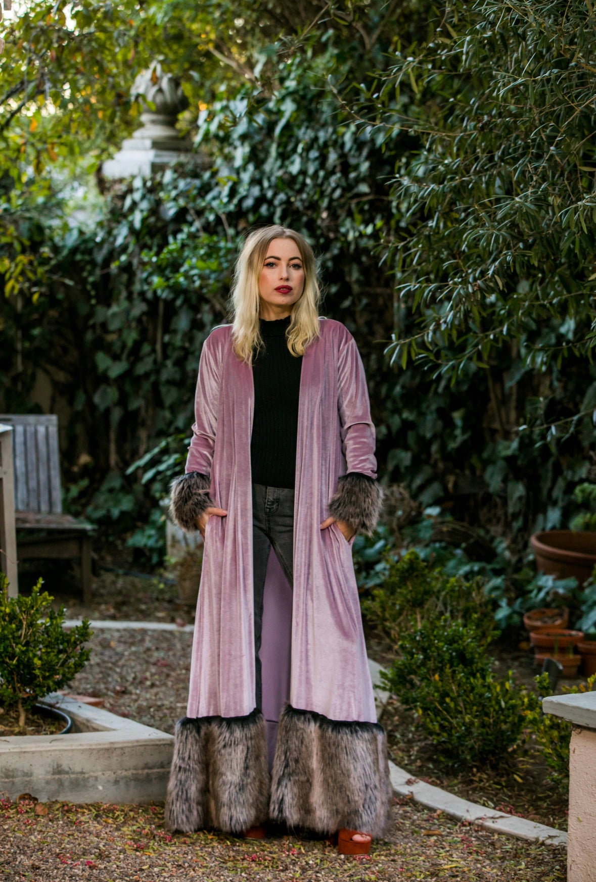 The Queens Faux Fur Kimono