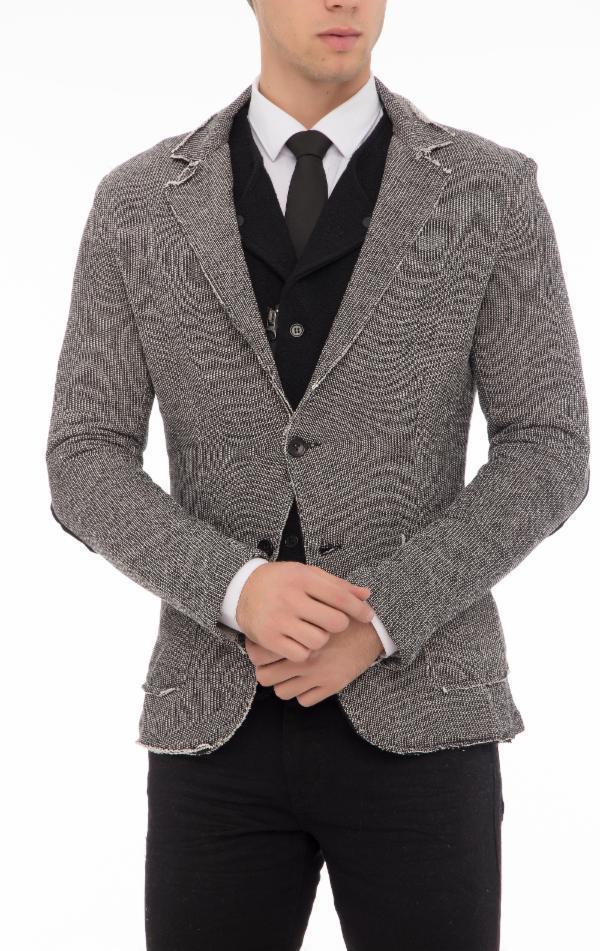 Trinity Raw Edge Fitted Cardigan Grey