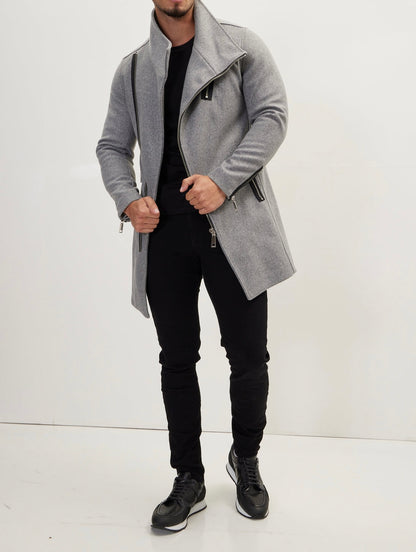 Stealth Slate Asymmetry Coat - Grey