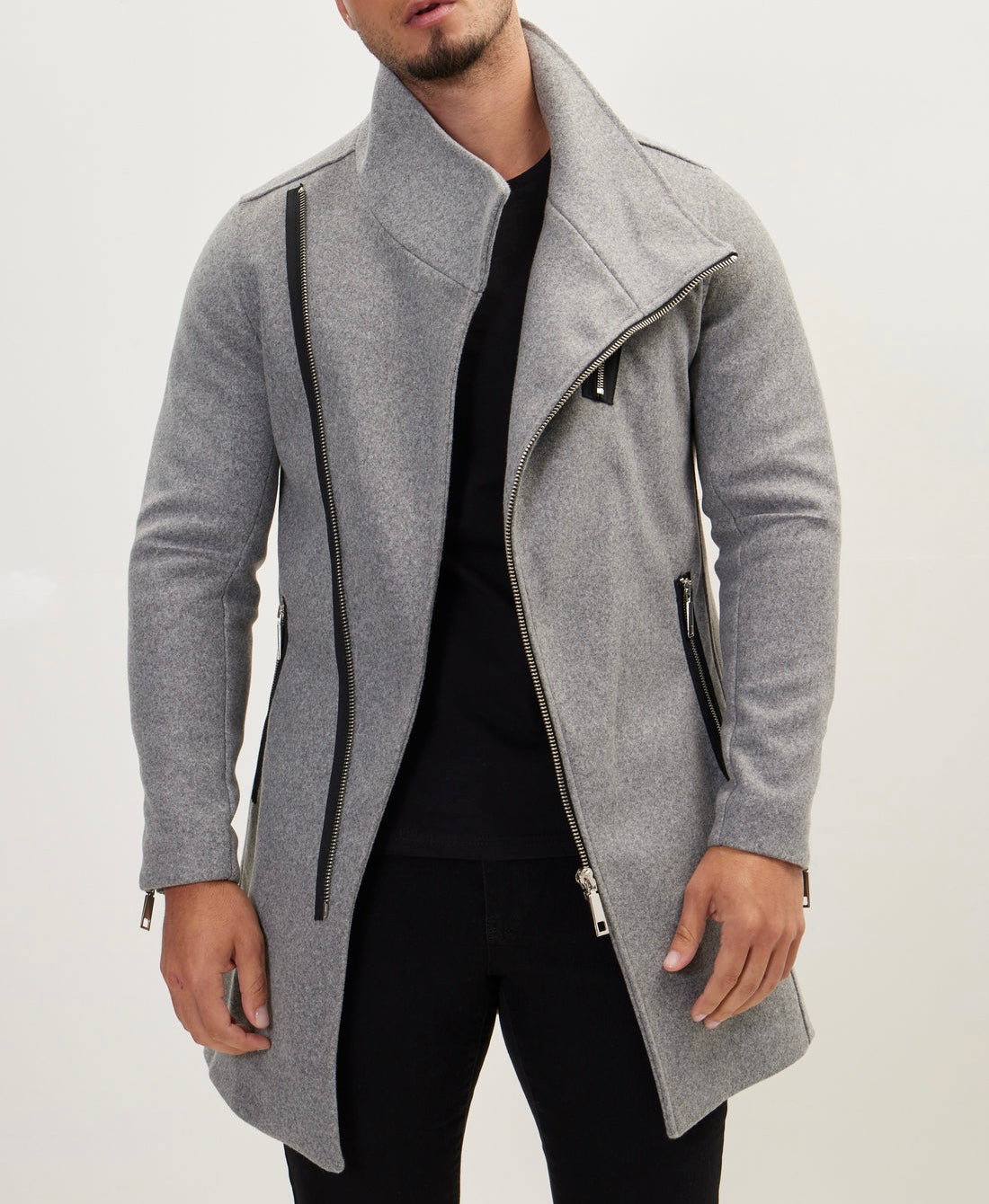 Stealth Slate Asymmetry Coat - Grey