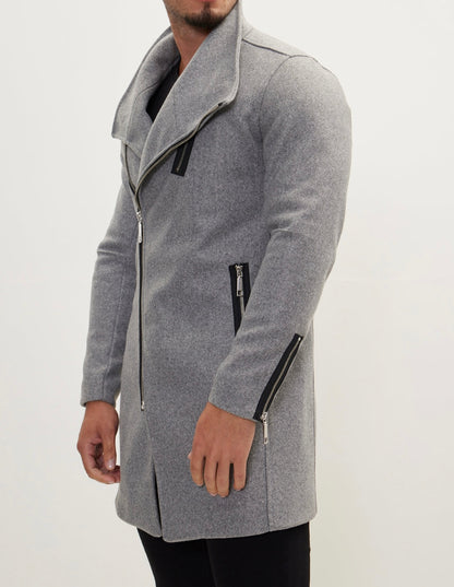 Stealth Slate Asymmetry Coat - Grey