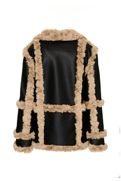 Unreal Fur Gate Keeper Oversized Faux Leather Shearling Jacket