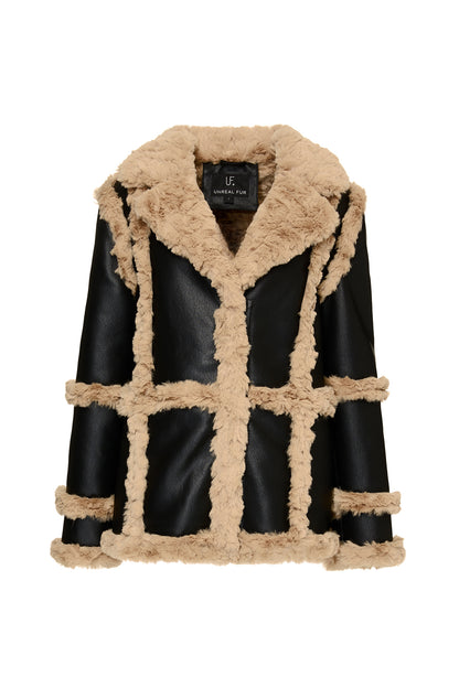 Unreal Fur Gate Keeper Oversized Faux Leather Shearling Jacket