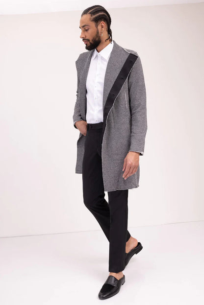 Take No Prisoners Asymmetrical Cardigan Grey